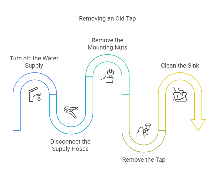How to remove the old kitchen mixer tap